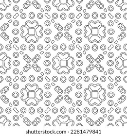 Stylish texture with figures from lines.Abstract geometric black and white pattern for web page, textures, card, poster, fabric, textile. Monochrome graphic repeating design. 