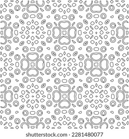 Stylish texture with figures from lines.Abstract geometric black and white pattern for web page, textures, card, poster, fabric, textile. Monochrome graphic repeating design. 