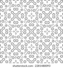 Stylish texture with figures from lines.Abstract geometric black and white pattern for web page, textures, card, poster, fabric, textile. Monochrome graphic repeating design. 