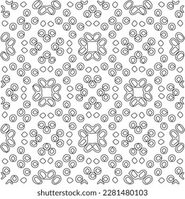 Stylish texture with figures from lines.Abstract geometric black and white pattern for web page, textures, card, poster, fabric, textile. Monochrome graphic repeating design. 