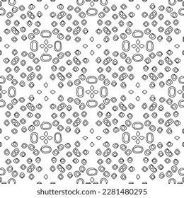 Stylish texture with figures from lines.Abstract geometric black and white pattern for web page, textures, card, poster, fabric, textile. Monochrome graphic repeating design. 
