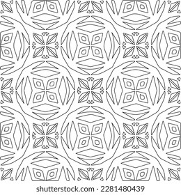Stylish texture with figures from lines.Abstract geometric black and white pattern for web page, textures, card, poster, fabric, textile. Monochrome graphic repeating design. 