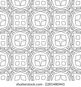Stylish texture with figures from lines.Abstract geometric black and white pattern for web page, textures, card, poster, fabric, textile. Monochrome graphic repeating design. 