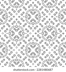 Stylish texture with figures from lines.Abstract geometric black and white pattern for web page, textures, card, poster, fabric, textile. Monochrome graphic repeating design. 