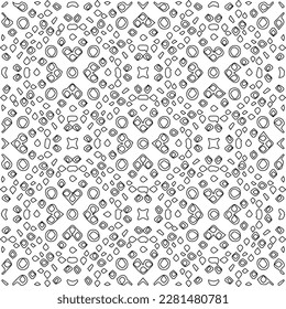 Stylish texture with figures from lines.Abstract geometric black and white pattern for web page, textures, card, poster, fabric, textile. Monochrome graphic repeating design. 