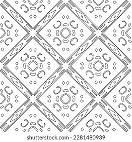 Stylish texture with figures from lines.Abstract geometric black and white pattern for web page, textures, card, poster, fabric, textile. Monochrome graphic repeating design. 