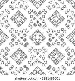 Stylish texture with figures from lines.Abstract geometric black and white pattern for web page, textures, card, poster, fabric, textile. Monochrome graphic repeating design. 