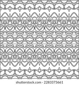 Stylish texture with figures from lines.Abstract geometric black and white pattern for web page, textures, card, poster, fabric, textile. Monochrome graphic repeating design. 