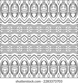 Stylish texture with figures from lines.Abstract geometric black and white pattern for web page, textures, card, poster, fabric, textile. Monochrome graphic repeating design. 