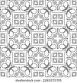 Stylish texture with figures from lines.Abstract geometric black and white pattern for web page, textures, card, poster, fabric, textile. Monochrome graphic repeating design. 