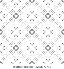 
Stylish texture with figures from lines.Abstract geometric black and white pattern for web page, textures, card, poster, fabric, textile. Monochrome graphic repeating design. 