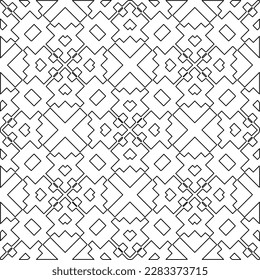 
Stylish texture with figures from lines.Abstract geometric black and white pattern for web page, textures, card, poster, fabric, textile. Monochrome graphic repeating design. 