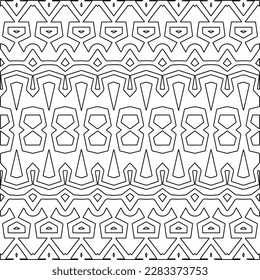 Stylish texture with figures from lines.Abstract geometric black and white pattern for web page, textures, card, poster, fabric, textile. Monochrome graphic repeating design. 