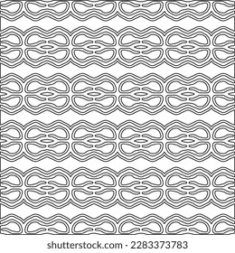 
Stylish texture with figures from lines.Abstract geometric black and white pattern for web page, textures, card, poster, fabric, textile. Monochrome graphic repeating design. 