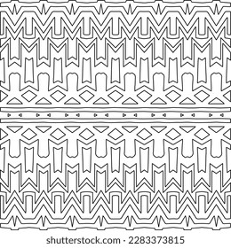 Stylish texture with figures from lines.Abstract geometric black and white pattern for web page, textures, card, poster, fabric, textile. Monochrome graphic repeating design. 