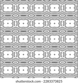Textura elegante con figuras de líneas.Patrón geométrico en blanco y negro para páginas web, texturas, tarjetas, afiches, tela, textil. Diseño repetitivo gráfico monocromo. 