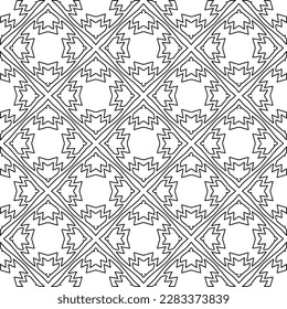 
Stylish texture with figures from lines.Abstract geometric black and white pattern for web page, textures, card, poster, fabric, textile. Monochrome graphic repeating design. 