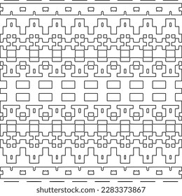 
Stylish texture with figures from lines.Abstract geometric black and white pattern for web page, textures, card, poster, fabric, textile. Monochrome graphic repeating design. 