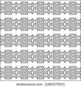 
Stylish texture with figures from lines.Abstract geometric black and white pattern for web page, textures, card, poster, fabric, textile. Monochrome graphic repeating design. 