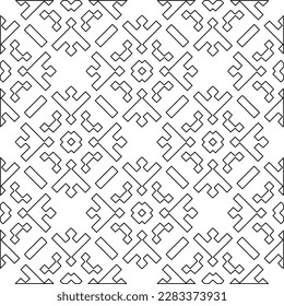 
Textura elegante con figuras de líneas.Patrón geométrico en blanco y negro para páginas web, texturas, tarjetas, afiches, tela, textil. Diseño repetitivo gráfico monocromo. 