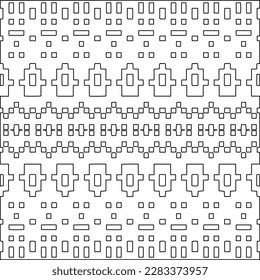 
Stylish texture with figures from lines.Abstract geometric black and white pattern for web page, textures, card, poster, fabric, textile. Monochrome graphic repeating design. 