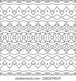 Stylish texture with figures from lines.Abstract geometric black and white pattern for web page, textures, card, poster, fabric, textile. Monochrome graphic repeating design. 