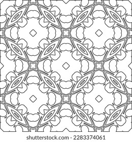 Stylish texture with figures from lines.Abstract geometric black and white pattern for web page, textures, card, poster, fabric, textile. Monochrome graphic repeating design. 