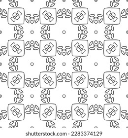 Stylish texture with figures from lines.Abstract geometric black and white pattern for web page, textures, card, poster, fabric, textile. Monochrome graphic repeating design. 