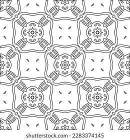 Stylish texture with figures from lines.Abstract geometric black and white pattern for web page, textures, card, poster, fabric, textile. Monochrome graphic repeating design. 