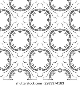 Stylish texture with figures from lines.Abstract geometric black and white pattern for web page, textures, card, poster, fabric, textile. Monochrome graphic repeating design. 