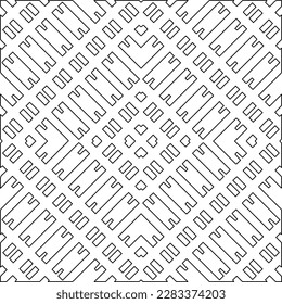
Stylish texture with figures from lines.Abstract geometric black and white pattern for web page, textures, card, poster, fabric, textile. Monochrome graphic repeating design. 