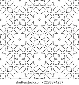 Stylish texture with figures from lines.Abstract geometric black and white pattern for web page, textures, card, poster, fabric, textile. Monochrome graphic repeating design. 