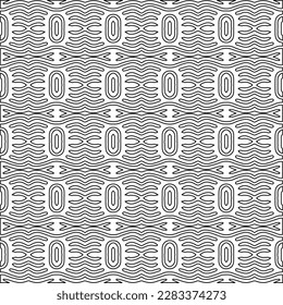 
Stylish texture with figures from lines.Abstract geometric black and white pattern for web page, textures, card, poster, fabric, textile. Monochrome graphic repeating design. 