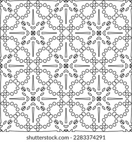 Stylish texture with figures from lines.Abstract geometric black and white pattern for web page, textures, card, poster, fabric, textile. Monochrome graphic repeating design. 