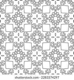 Stylish texture with figures from lines.Abstract geometric black and white pattern for web page, textures, card, poster, fabric, textile. Monochrome graphic repeating design. 