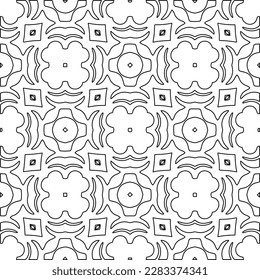 Stylish texture with figures from lines.Abstract geometric black and white pattern for web page, textures, card, poster, fabric, textile. Monochrome graphic repeating design. 