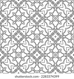 
Stylish texture with figures from lines.Abstract geometric black and white pattern for web page, textures, card, poster, fabric, textile. Monochrome graphic repeating design. 