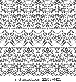 Stylish texture with figures from lines.Abstract geometric black and white pattern for web page, textures, card, poster, fabric, textile. Monochrome graphic repeating design. 