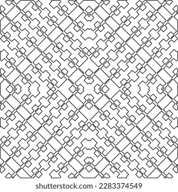 
Textura elegante con figuras de líneas.Patrón geométrico en blanco y negro para páginas web, texturas, tarjetas, afiches, tela, textil. Diseño repetitivo gráfico monocromo. 