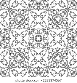 
Stylish texture with figures from lines.Abstract geometric black and white pattern for web page, textures, card, poster, fabric, textile. Monochrome graphic repeating design. 