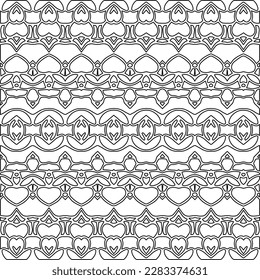 Stylish texture with figures from lines.Abstract geometric black and white pattern for web page, textures, card, poster, fabric, textile. Monochrome graphic repeating design. 