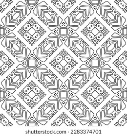 Stilvolle Textur mit Figuren aus Linien.Abstraktes geometrisches Schwarz-Weiß Muster für Webseiten, Texturen, Karten, Poster, Stoff, Textilien. Monochrome grafische Wiederholungsdesign. 