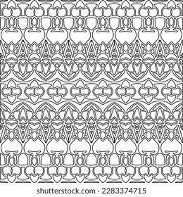 Stylish texture with figures from lines.Abstract geometric black and white pattern for web page, textures, card, poster, fabric, textile. Monochrome graphic repeating design. 