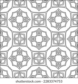 
Stylish texture with figures from lines.Abstract geometric black and white pattern for web page, textures, card, poster, fabric, textile. Monochrome graphic repeating design. 