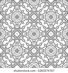 
Stylish texture with figures from lines.Abstract geometric black and white pattern for web page, textures, card, poster, fabric, textile. Monochrome graphic repeating design. 