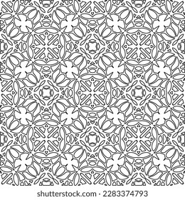 
Stylish texture with figures from lines.Abstract geometric black and white pattern for web page, textures, card, poster, fabric, textile. Monochrome graphic repeating design. 