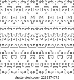 Stylish texture with figures from lines.Abstract geometric black and white pattern for web page, textures, card, poster, fabric, textile. Monochrome graphic repeating design. 