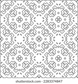 
Textura elegante con figuras de líneas.Patrón geométrico en blanco y negro para páginas web, texturas, tarjetas, afiches, tela, textil. Diseño repetitivo gráfico monocromo. 