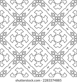 Stylish texture with figures from lines.Abstract geometric black and white pattern for web page, textures, card, poster, fabric, textile. Monochrome graphic repeating design. 