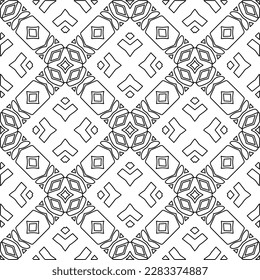 Stylish texture with figures from lines.Abstract geometric black and white pattern for web page, textures, card, poster, fabric, textile. Monochrome graphic repeating design. 